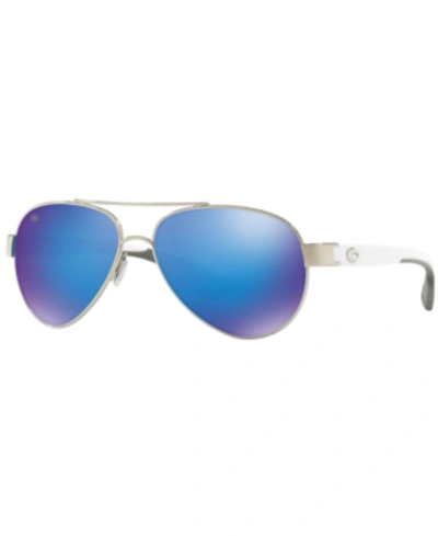 Shop Costa Del Mar Polarized Sunglasses, Cdm Loreto 57 In Grey/ Blue Mirror