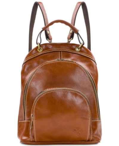 Shop Patricia Nash Heritage Leather Alencon Backpack In Tan/gold