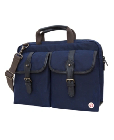 Shop Token Waxed Knickerbocker 13" Laptop Bag In Navy Blue