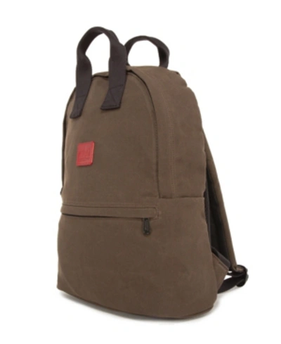 Shop Manhattan Portage Waxed Nylon Governors Backpack In Dark Brown