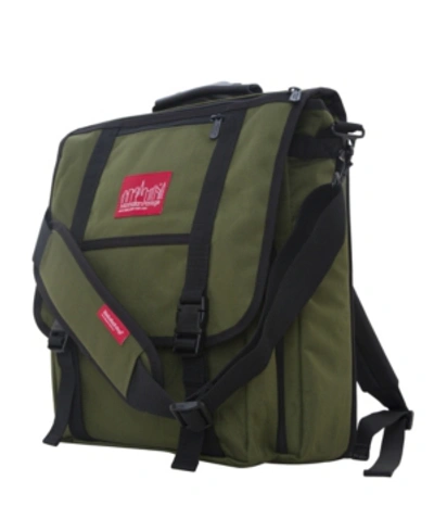Shop Manhattan Portage Commuter Laptop Bag With Back Zipper In Olive