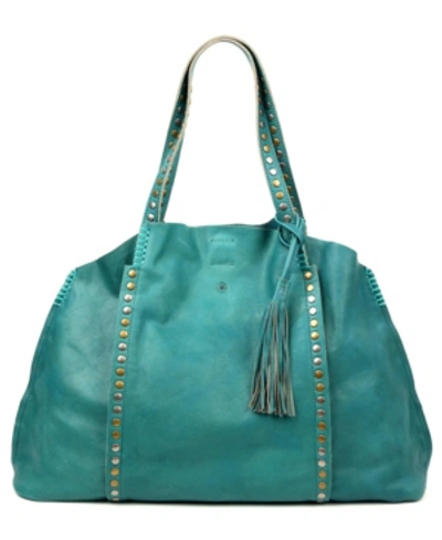 Old Trend Women's Genuine Leather Birch Tote Bag In Aqua