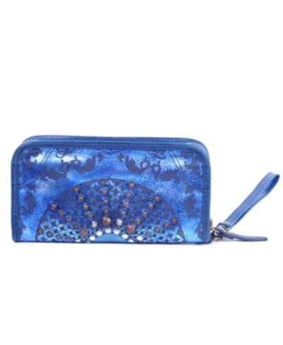 Shop Old Trend Mola Leather Clutch In Blue