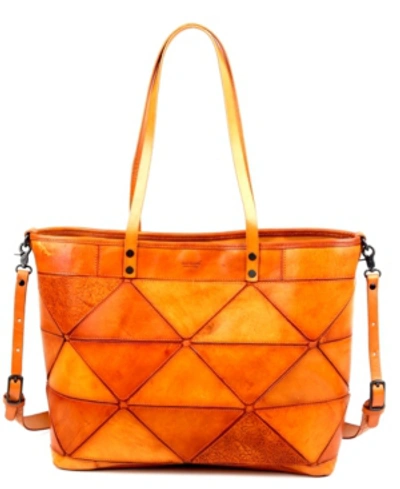 Old Trend Women's Genuine Leather Prism Tote Bag In Chestnut