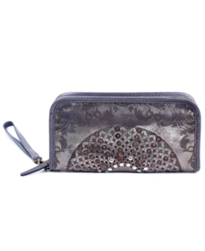 Old Trend Mola Leather Clutch In Silver