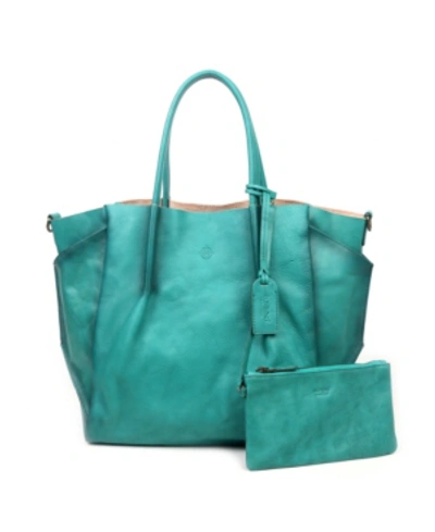 Shop Old Trend Women's Genuine Leather Sprout Land Tote Bag In Aqua Ombre
