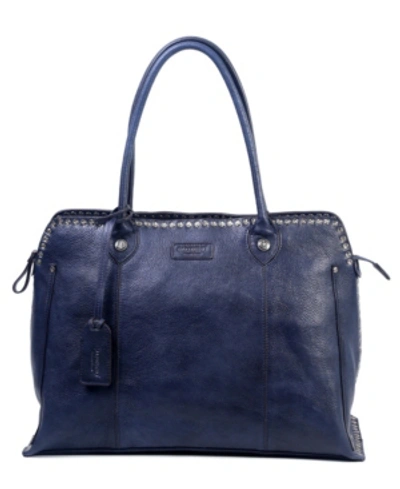 Shop Old Trend Women's Genuine Leather Soul Stud Satchel Bag In Navy