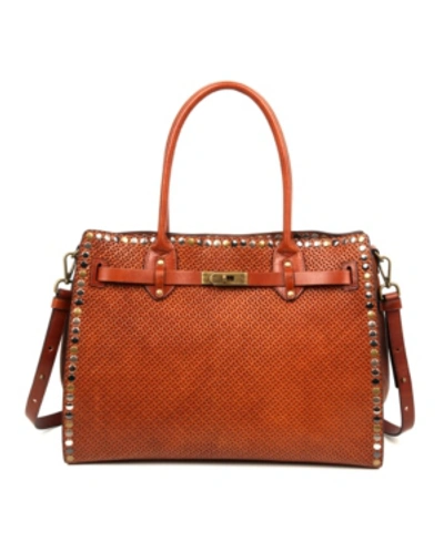Shop Old Trend Westland Leather Satchel Bag In Camel