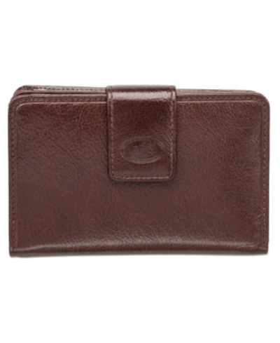 Shop Mancini Equestrian-2 Collection Rfid Secure Medium Clutch Wallet In Brown