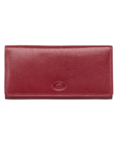 Shop Mancini Equestrian-2 Collection Rfid Secure Trifold Wallet In Red