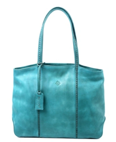 Shop Old Trend Women's Genuine Leather Dancing Bamboo Tote Bag In Aqua