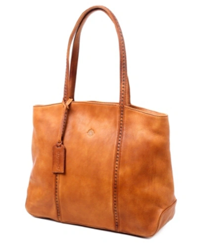 Shop Old Trend Women's Genuine Leather Dancing Bamboo Tote Bag In Chestnut