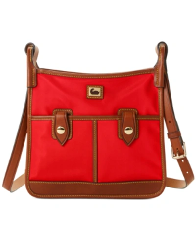 Dooney Bourke Wayfarer Camden Nylon Double Pocket Crossbody In Red gold ModeSens