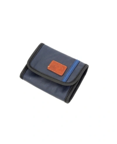 Tsd Brand Urban Light Coated Canvas Wallet In Navy