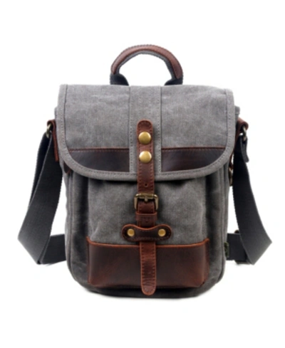 Shop Tsd Brand Valley Trail Canvas Messenger Bag In Gray