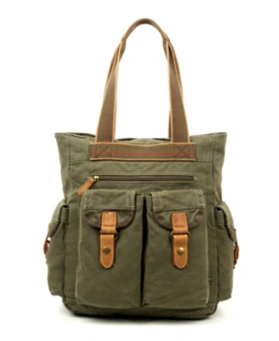 Shop Tsd Brand Atona Utility Canvas Tote Bag In Green