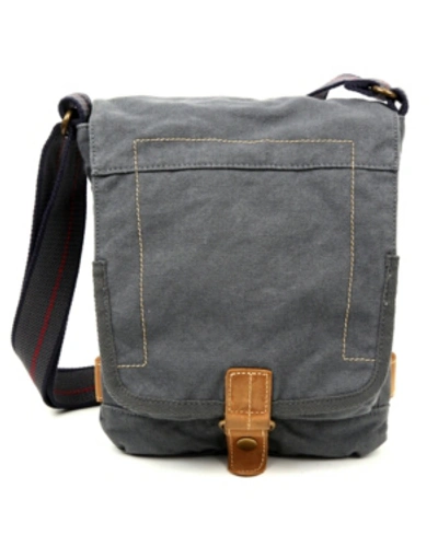 Shop Tsd Brand Atona Classic Flap Canvas Crossbody Bag In Gray