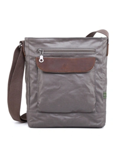 Tsd Brand Urban Light Coated Canvas Crossbody Bag In Gray