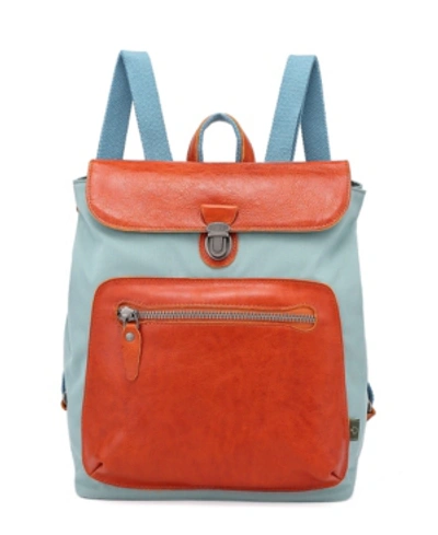 Shop Tsd Brand Valley Trail Coated Canvas Backpack In Aqua
