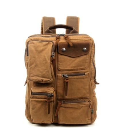 Shop Tsd Brand Ridge Valley Canvas Backpack In Camel