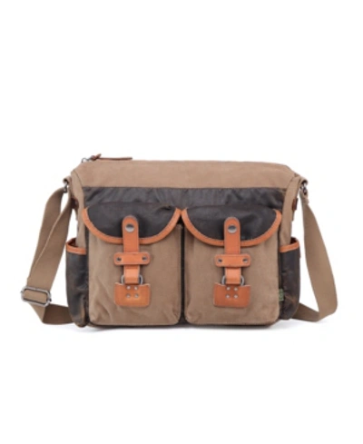 Shop Tsd Brand Tapa Canvas Mail Bag In Brown