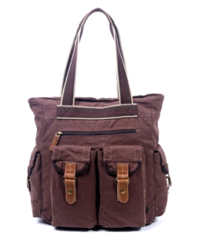 Shop Tsd Brand Atona Utility Canvas Tote Bag In Brown