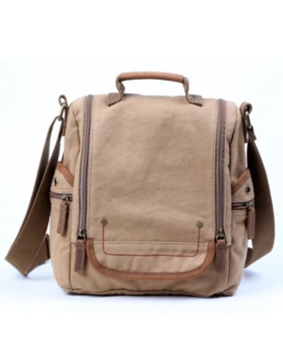 Shop Tsd Brand Atona Traveler Canvas Crossbody Bag In Khaki