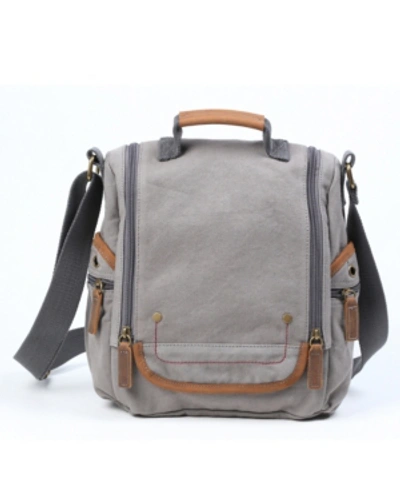 Shop Tsd Brand Atona Traveler Canvas Crossbody Bag In Gray
