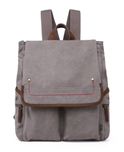 Shop Tsd Brand Atona Canvas Backpack In Gray