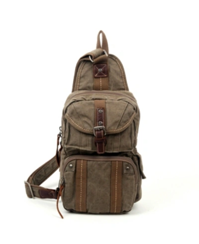 Tsd Brand Sunset Cove Canvas Sling Bag In Green