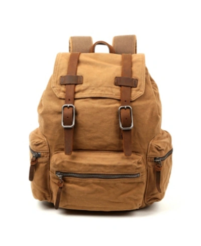 Shop Tsd Brand Silent Trail Canvas Backpack In Camel
