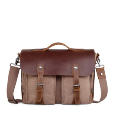 Shop Tsd Brand Hudson Canvas Messenger Bag In Brown