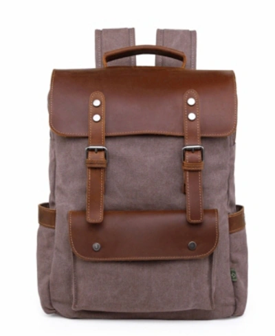 Shop Tsd Brand Valley Hill Canvas Backpack In Brown