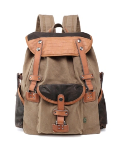 Shop Tsd Brand Tapa Canvas Backpack In Brown