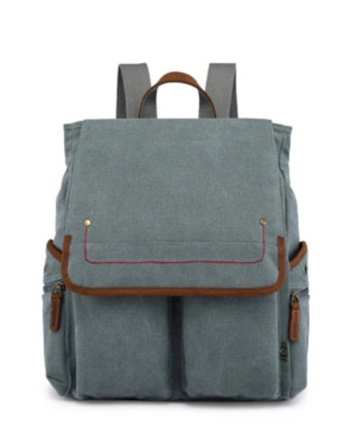 Shop Tsd Brand Atona Canvas Backpack In Teal