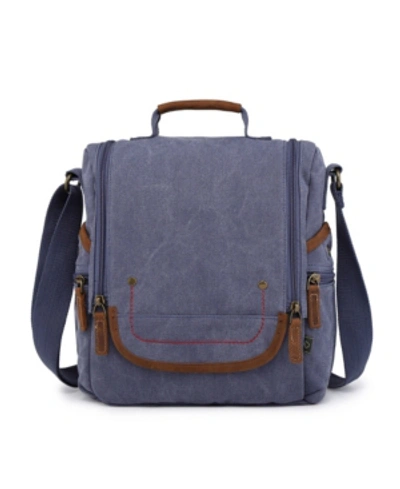 Shop Tsd Brand Atona Traveler Canvas Crossbody Bag In Blue