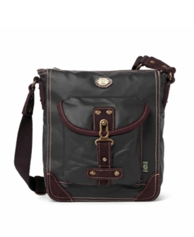 Tsd Brand Dolphin Canvas Crossbody Bag In Brown
