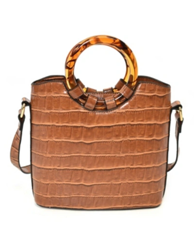 Shop Imoshion Handbags Round Tort Handles And Removable/adjustable Strap Crossbody Bag In Brown