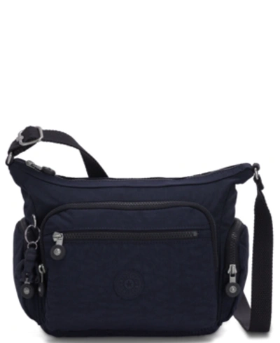 Shop Kipling Gabbie S Shoulder Bag In Blue Bleu/silver