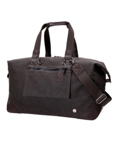 Shop Manhattan Portage Lafayette Waxed Duffel Bag In Dark Brown