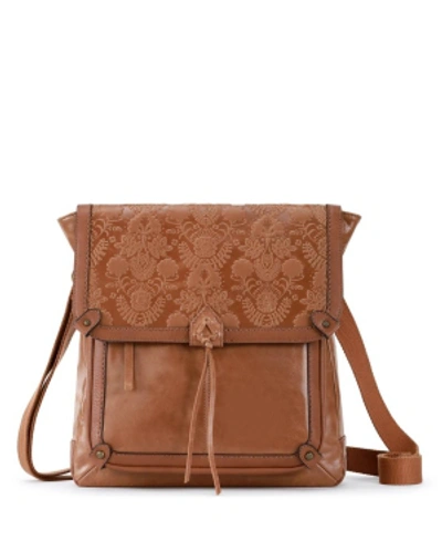 Shop The Sak Women's Ventura Leather Convertible Backpack In Tobacco Floral Emboss