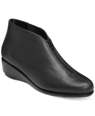 Shop Aerosoles Allowance Booties Women's Shoes In Black Leather
