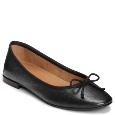 Shop Aerosoles Homerun Flats Women's Shoes In Black Leather