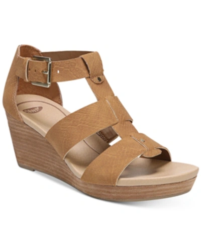 Shop Dr. Scholl's Women's Barton-wedge Sandals In Saddle Snake Print
