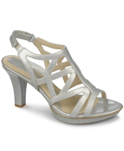 Shop Naturalizer Danya Dress Sandals Women's Shoes In Silver Crosshatch