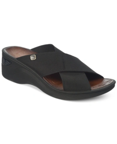 Shop Bzees Desire Washable Slide Wedge Sandals Women's Shoes In Black