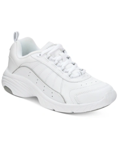 Easy Spirit Punter Womens Leather Lace-up Walking Shoes In White