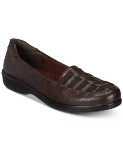 Shop Easy Street Genesis Loafers In Brown Burnish