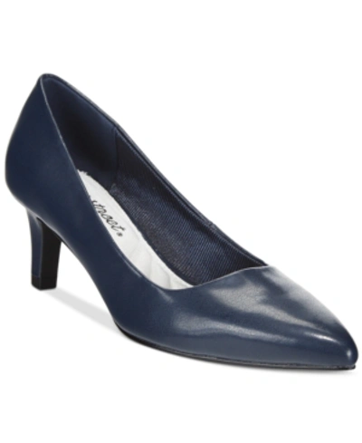 Shop Easy Street Pointe Pumps In Navy