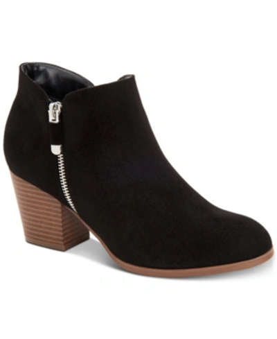 Style & Co Masrinaa Womens Faux Suede Ankle Booties In Black Microsuede